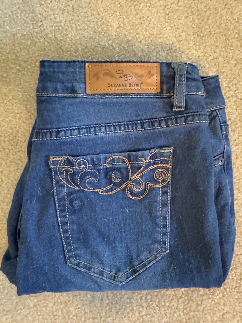 Suzanne Betro Dark Blue Denim Jeans with Black Tag